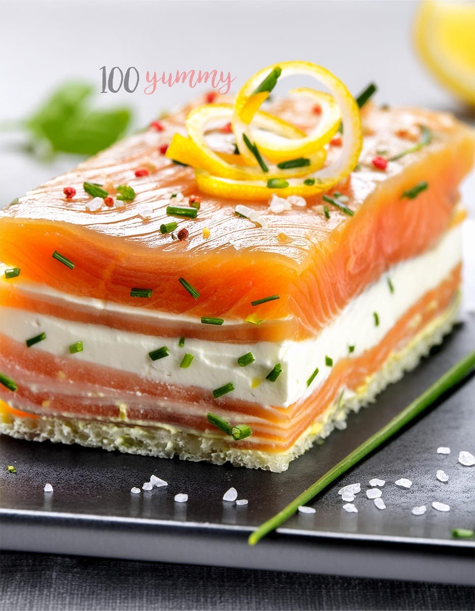 Cover Image for Mille-feuille de saumon fumé au mascarpone citronné