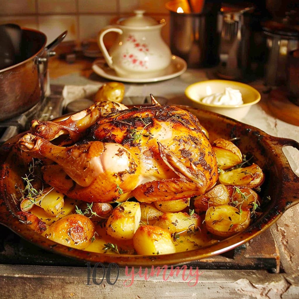 Cover Image for Poulet au four aux pommes de terre