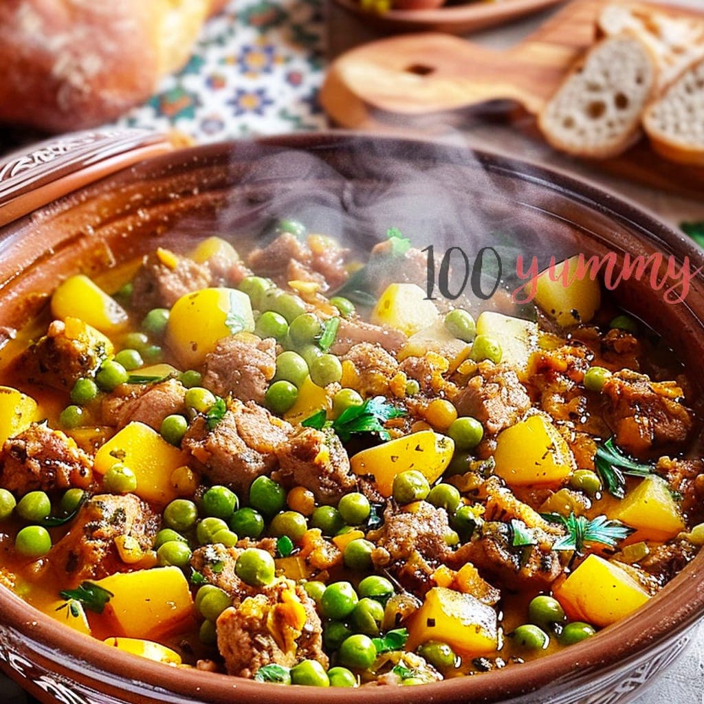 Cover Image for Tajine de Viande Hachée aux Petits Pois et Pommes de Terre